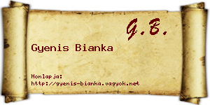 Gyenis Bianka névjegykártya